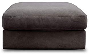 CAVADORE Hocker Fiona/ XXL-Fußbank, Polsterbank im modernen Design / 97 x 48 x 97 / Webstoff grau