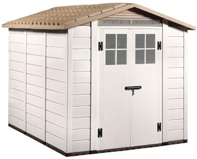 Gardiun Abri de Jardin en Résine Tuscany Evo 240 6 m² 262x230x220 cm Blanc/Beige