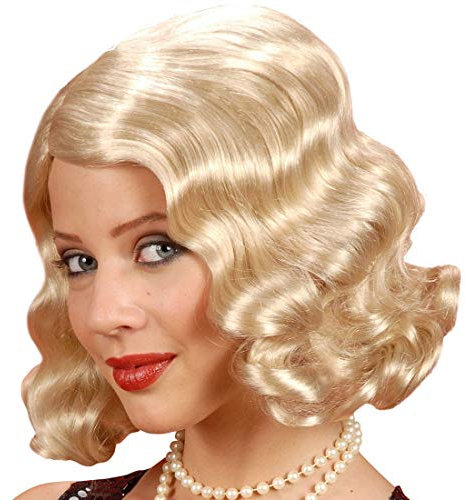 NET TOYS Elegante Charleston-Perücke mit Wasserwelle - Blond - Extravagantes Damen-Kostüm-Zubehör Gatsby Look, Einheitsgröße, Kunsthaar