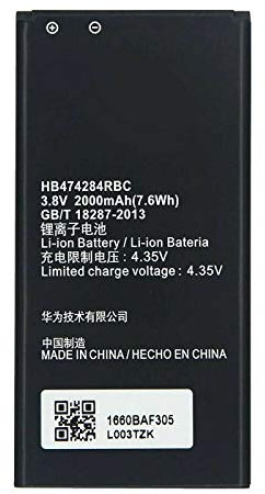 Batería compatible con Huawei Y625 G620 Y635 Y5 Y560 Y550 HB474284RBC alta capacidad 2000 mAh con kit de desmontaje incluido