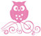 kleb-Drauf | 1 Eule | Rosa - matt | Wandtattoo Wandaufkleber Wandsticker Aufkleber Sticker | Wohnzimmer Schlafzimmer Kinderzimmer Küche Bad | Deko Fenster Fliese Tür Wände Glas