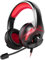 YINSAN Cuffie Gaming con Microfono per PS5 PS4 PC Xbox One Nintendo Switch Xbox, Cuffie da Gioco Cablate Over Ear con Cancellazione del Rumore, Stereo Bass Deep, LED Luce, Leggero, Rosso