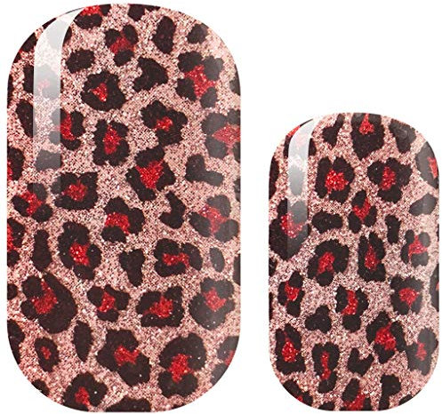 AVOA Beauty Nagelfolie -Cat Calling, Glitzer, rot, pink, rosa, Leopard Nail Art Design, 16 dünne selbstklebende langanhaltende Nail Wraps