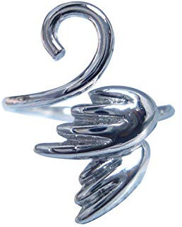 Strickring Häkelschlaufe Strickzubehör, Feder offener Fingerring Garnführung Fingerhalter, Persönlichkeitsring mit langlebig und verstellbar, fur Schal/Pullover/Socke/Decken Strickerinnen (1 pcs)