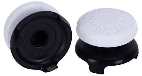 ASHATA 2Pcs Thumb Grip Thumbstick per PS5, 3D Texture Thumbstick Copertura Morbida in Silicone Grip Stick Joystick Controller Gamepad Key per PS5(Bianca)