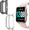 Giaogor Schutzhülle kompatibel Für ID205L, All-Around Case Ultra dünn TPU Schutz Hülle für ID205L/ willful SW021/ YAMAY SW021/LIFEBEE ID205L/ UMIDIGI Uwatch3 Smartwatch (schwarz+Transparent)