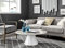 Furniturebox UK Palma Round Contemporary Minimalist Coffee Table With Tapered Central Pillar - White Marble-Effect Finish - Living Room Furniture