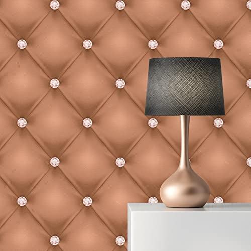 TADESSI Tapete Glamour Luxus M1-No.2460 | Vliestapete | Braun | Luxustapete | Diamant
