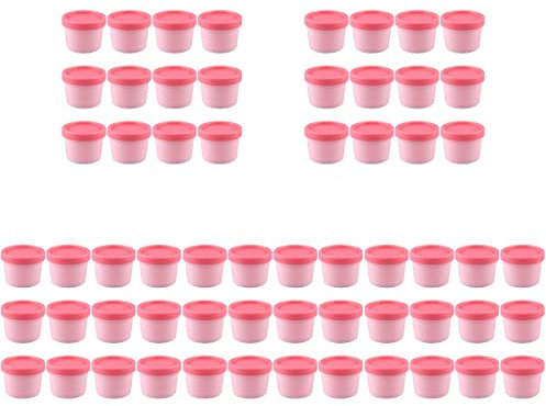 Lot de 60 pots vides à crème glacée rechargeables avec couvercles