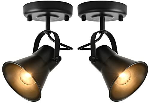 Industrial Ceiling Mount Adjustable Spotlights,2 Pack Indoor Spot Lights