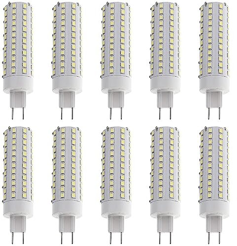 TPMAFF G8,5 LED-Glühbirne, 10 Watt, 1000 Lumen, G8,5-Lichtquelle, G8,5-LED-Mais-Glühbirne mit Doppelstiftsockel (entspricht 100 Watt Halogen), AC 85 V–265 V, Nicht dimmbar (10 Stück)