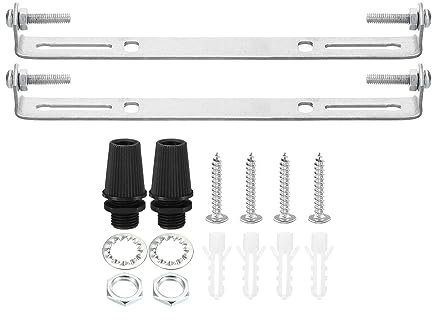 PATIKIL 160mm Support de Fixation Plafonnier, 2 Ensemble Lumière Luminaire Montage Support Plaque Acier Barre Transversale pour suspensions Mur Lumière, avec Vis Rondelle Écrou Trousse