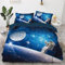 Mokoey Astronaut Bettwäsche 135 x 200cm Galaxie Sternenhimmel Bettbezug Kinder Weltraum Bettwäsche Set mit Reißverschluss Baumwolle Astronaut Bettbezüge und 1 Kissenbezug 80x80cm