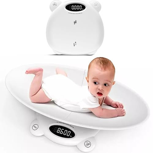 Digital Baby Scales - Baby to Adult Weighing Scales Up to 120kg Safe Curved Platform Measures KG / lb / Stone with Tare Function
