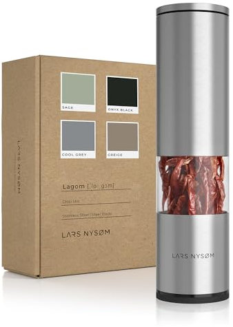 LARS NYSØM Chilimühle mit Edelstahl Schneideblatt I Premium Chili Cutter I Designer Gewürzmühle (Stainless Steel)