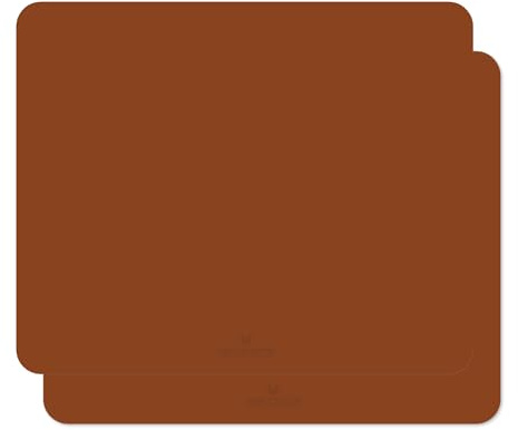 TINYLOADERS 2xSET XL Placemat, Platzdeckchen, Platzmatte, Tischset, Backunterlage, Bastelunterlage, Unterlage in vielen Farben und Motiven, frei von BPA, 65 cm x 50 cm, NUT-Brown