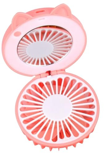 MAGICLULU Usb Rechargeable Handheld Mini Fan with Makeup Mirror Foldable Portable Cooling Fan for Office Home and Travel