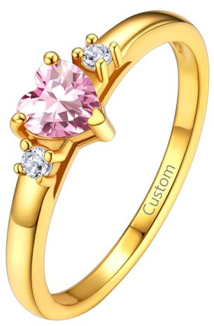 Supcare Eheringe Gold Damenring mit Geburtsstein Goldringe mit Stein S925 Ringe Trauringe Engagement Ringe Eheringe Ring Verlobungsring Vorsteckring Antragsring Modeschmuck für Geburtstag
