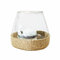 Loberon Windlicht Hénaménil, mundgeblasen, in Handarbeit gefertigt, auch als Vase verwendbar, Dekoration, Wohn-Accesoire, Glas, Jute, klar/braun
