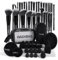 MAANGE Ensemble d'outils de maquillage multifonction – 49 pièces Kit de pinceaux de maquillage avec pinceau à fond de teint, noir, 49 pièces