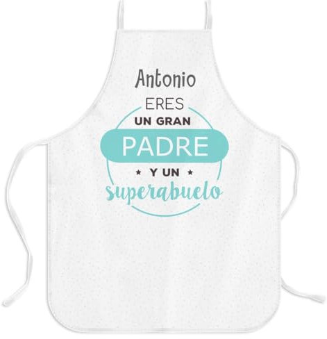 Wanapix | Delantal Personalizado | Delantal Dia del Padre | Delantal Cocina Hombre | Mandil | Regalo dia del padre | Regalo Original para Hombre | Super Abuelo