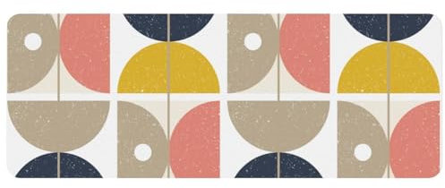 VAPOKF Gaming-Mauspad, großes Mauspad für Schreibtisch, Heimbüro, rutschfeste Gummiunterseite, Tastatur-Pad, Laptop-Schreibtischunterlage, 79,5 x 30 x 0,2 cm, halbrunde bunte Muster