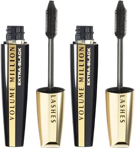 L'Oreal womens Mascara, Extra Black, 9 ml (Pack of 2)