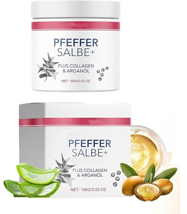 Pepparsalva Plus, pepparsalva för solbränning, pepparsalva, rik salva med plus kollagen & arganolja, lämplig för alla hudtyper, 100 ml (1 st.)
