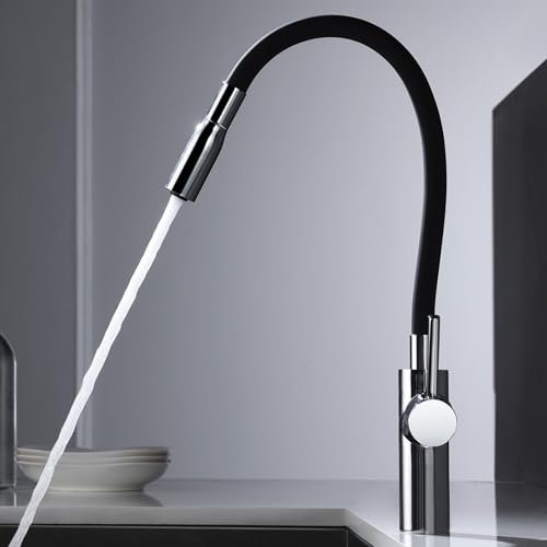 IMEX - Grifo de Cocina Extraible | Grifo Monomando Fregadero | Griferia de Cocina con Mangera Flexible 360º | Serie Tokyo | Color Cromado
