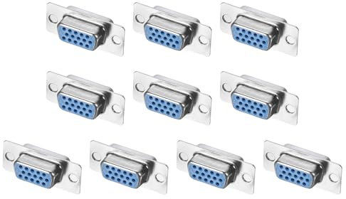 QUARKZMAN Connecteur D-Sub Db15 Femelle Prise 15 Broches 3 Rangées Prise Série pour Équipement Mécanique CNC Ordinateurs Lot de 10