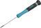 HAZET Elektronik Schraubendreher 811EL-025, SW 0,4 x 2,5 mm Schlitz Profil, Rundklinge, 168 mm Länge, 2-Komponenten-Griff, Spitze brüniert
