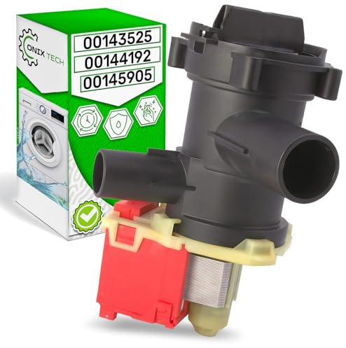 Bomba de Desagüe Lavadora 30W con Código Original 00144192 144192 00143525 143525 00145905 145905 para Bosch para Balay para Siemens - Garantía de 5 Años - ONIX TECH