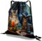 Deokke Rucksack mit Kordelzug,Wasserdicht Sportbeutel, für Sport, Gym, Strand Reisen,Nette ästhetische Sackpack Geeignet für Männer und Frauen (S6-Kat)