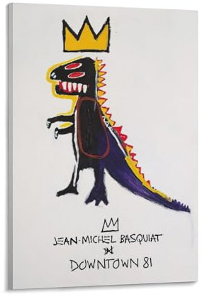 NENGKUAI Graffiti-Kunst-Poster, Jean-Michel Basquiat, Straßenkunst, ohne Titel, Leinwanddruck, dekoratives Gemälde (2401), Rahmen, 20 x 30 cm