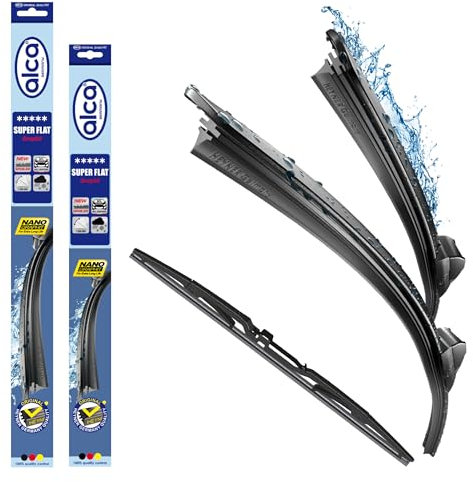 alca® Scheibenwischer Set mit Heckwischer passend für OPEL CORSA C (09.2000-09.2006) SUPER FLAT Flachbalkenwischer