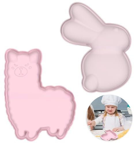 CZAYEFNH Ostern Silikon Schokoladenformen Silikonformen,Silikon Kuchenform,Frühlingsfest Backform Set,2x Silikonformen mit Lamm & Kaninchen für unvergessliche Festtagskuchen