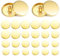 24 Stück Golde Metallknöpfe,Flache Goldene Knöpfe für Blazer, Vintage Blazerknöpfe aus Metall, Runde Nähknöpfe für Blazer, Anzüge, Mäntel, Jacken, Uniformen (15 mm,20 mm,25 mm)
