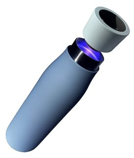 Generisch Selbstreinigende Trinkflasche mit smartem Deckel für Temperaturanzeige & Trinkerinnerung - aus hochwertigem Edelstahl (Blau)