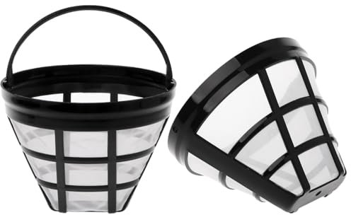 Coffee Filters Size 4 for Coffee Machine | 2-Pack Reusable Coffee Filter | Coffee Strainer fit Most 8-12 Cup Basket Drip Coffee Machine | Washable Fine Mesh Filter Coffee Cup Accessories