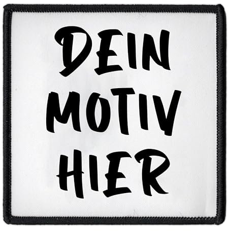 Individuell 7.6cm – 25cm Quadrat Aufnäher | Personalisiert mit Wunschmotiv – Bild, Foto oder Logo | Selbst gestalten Patch für Kleidung & Jacke | Hochwertiger Bedruckt Custom Iron On Patches (8.9cm)
