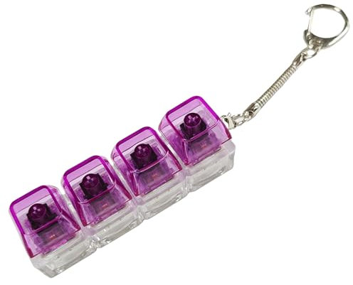 Keyboard Fidget Toy, Keyboard Fidget, Fidget Keyboard, Keychain Keyboard, Keyboard Fidget Toy, 4-Button Keychain, Keyboard Clicker Fidget for Office, School, Stress Relief Anytime, Anywhere (Purple)