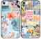 Phoona 2 Pack Cute Case for iPhone 7/SE 2020/8/SE 2022 4.7, European Collage Preppy Summer Girly Design Pattern for Girls Women, Slim Soft Silicone Shockproof Bumper Protector Cover, Blue 03