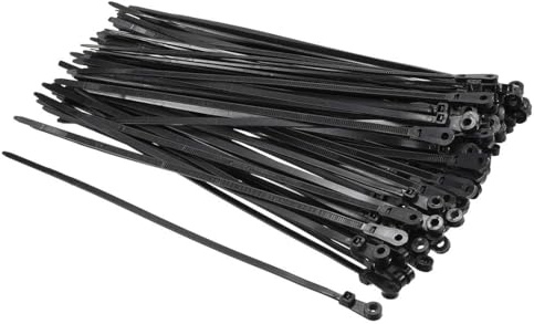 TA-VIGOR 80Pcs Screw Mount Head Nylon Cable Ties, 4.8mm x 200mm Reusable Cable Nylon Zip Ties Wire Strap with Screw Hole for Indoor & Outdoor Use