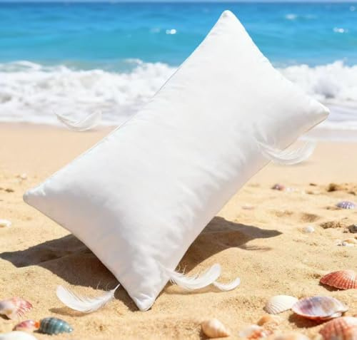 DEITAS Premium Daunenkissen 40x80 cm, Hotelkissen für allergikergeeigneten & erholsamen Schlaf mit Gänsedaunenfüllung-1121(Weiß,40x80 cm (1 Stück))
