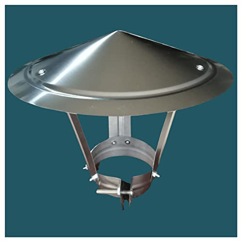 Fumaiolo a cappello, Cappuccio antipioggia per tetto rotondo, cappuccio per camino in metallo con protezione per uccelli, cappuccio antipioggia e neve, estremità del tubo di scarico, copertura/tappo