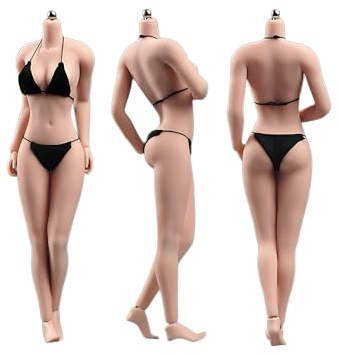 AMITD 1/6 Maßstab weiblicher Körper,12inch Asian Girl Type Seamless Figure Körper Super Flexible Large Bust Miniature Action Figure Collectible (Normal Haut AB003S)