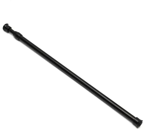 Extendable Black Adjustable Spring Tension Rod Rail Pole Window Curtain(30 to 50cm)