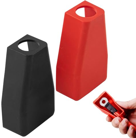 2 Pcs Red and Black Car Battery Terminal Covers Positive Negative Protection Insulate Rubber Case Plug Caps Battery Wire, Batteries and Accessories