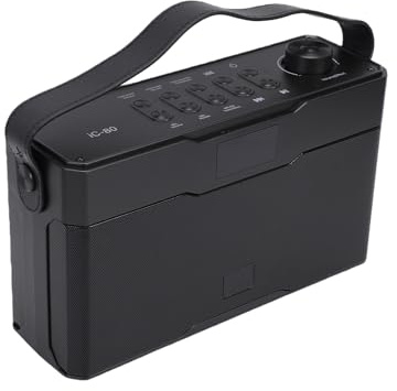 SPYMINNPOO Amplificatore per Chitarra Portatile da 60 W, Ricaricabile, con Doppio Woofer, Tweeter e Radiatore passivo.