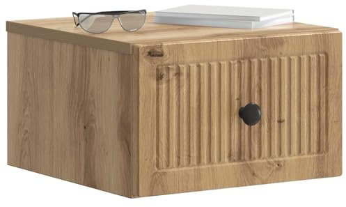 vidaXL Wandmontierter Nachttisch Artisan-Eiche 33 x 34,5 x 20 cm, Vintage Stil Schrank, rechteckige Wandablage, große schwebende Regale, kompakter Wand-Schreibtisch